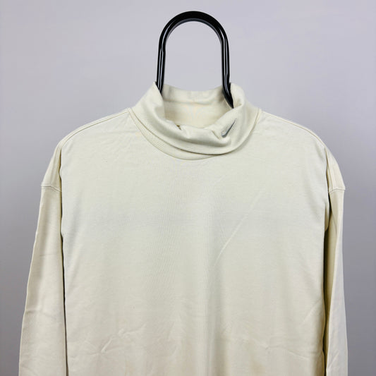 00s Nike Roll Neck Sweatshirt Brown XL