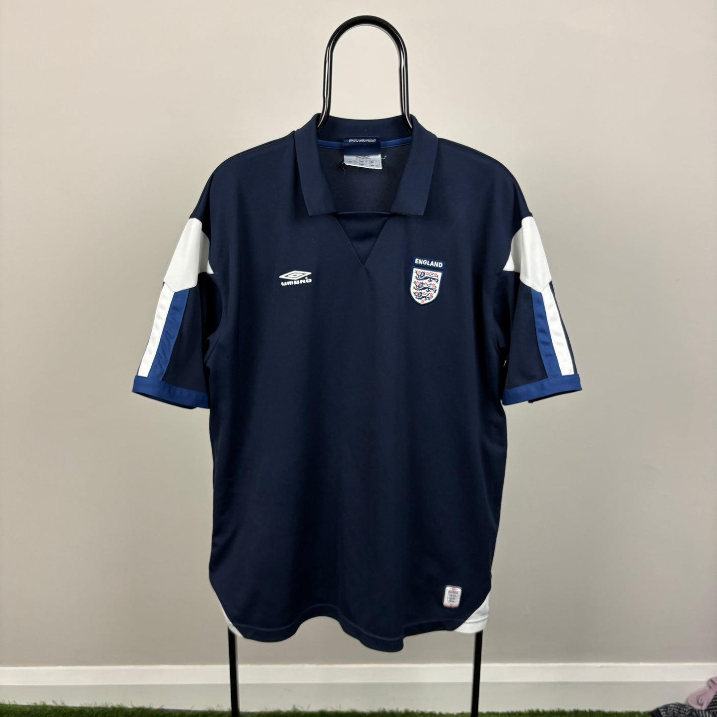 00s Umbro England Football Shirt T-Shirt Blue XXL