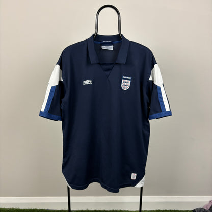00s Umbro England Football Shirt T-Shirt Blue XXL