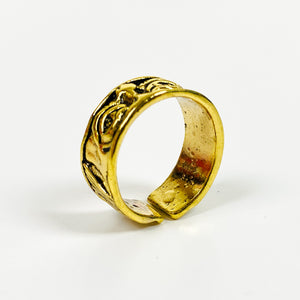 Vintage Retro Adjustable Eye Ring Gold
