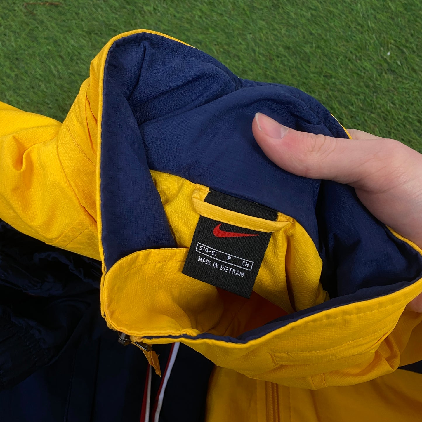 90s Nike Piping Tracksuit Jacket + Joggers Set Orange Small