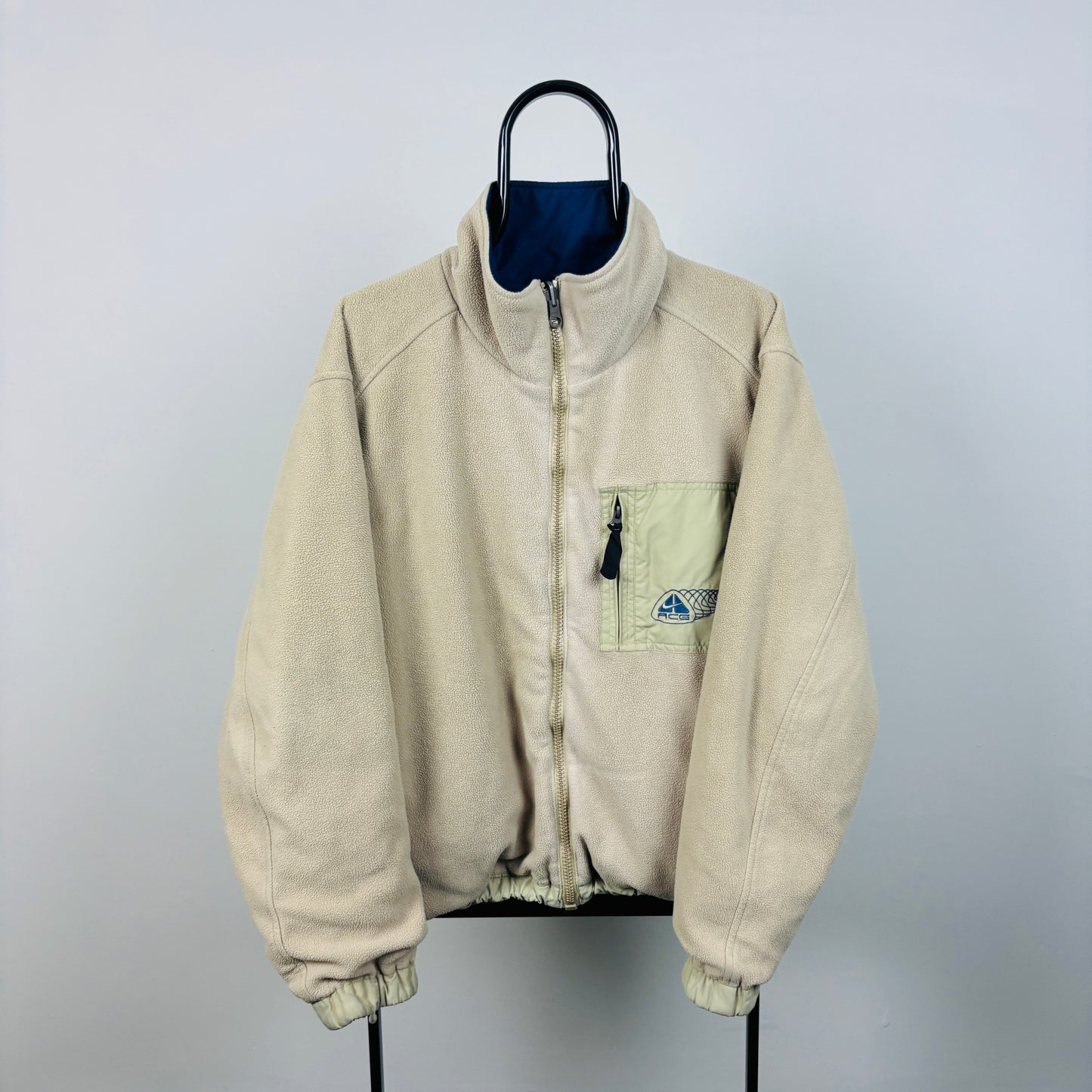 00s Nike ACG Reversible Fleece Coat Jacket Brown Blue Medium