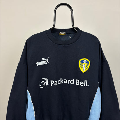 90s Puma Leeds United Sweatshirt Blue Large