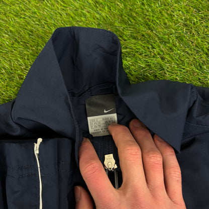 00s Nike Court Piping Windbreaker Jacket + Joggers Set Blue Small