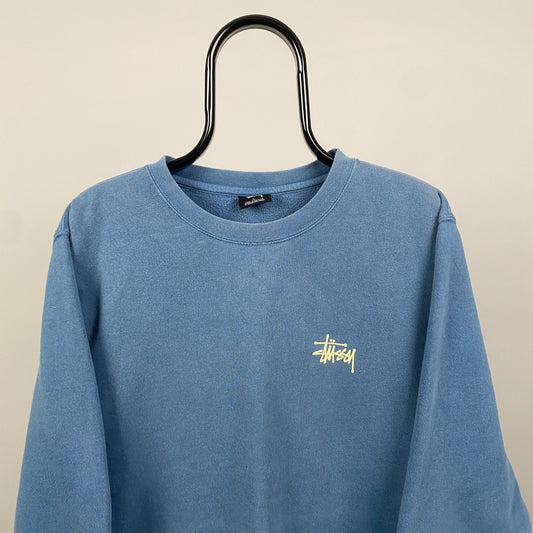 00s Stussy Sweatshirt Blue Large