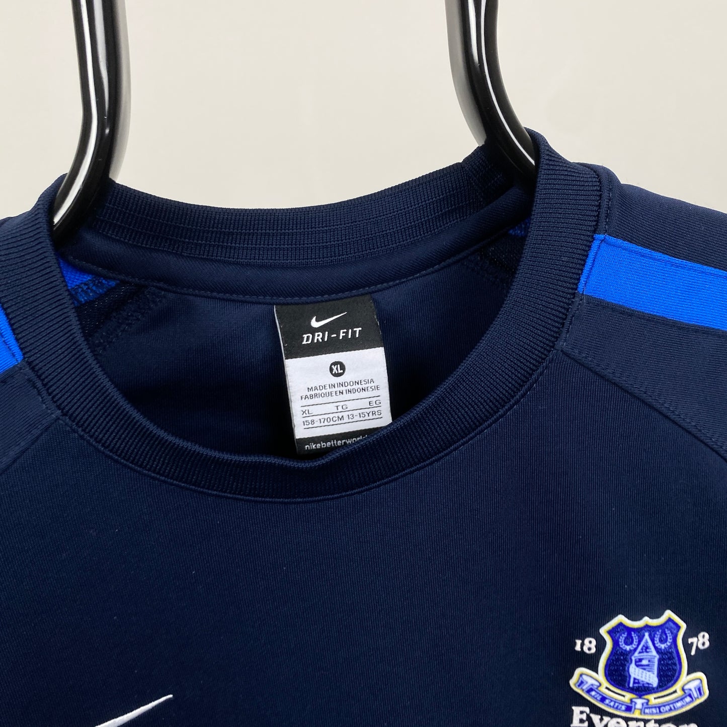 00s Nike Everton Sweatshirt Blue Small
