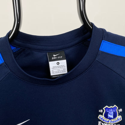 00s Nike Everton Sweatshirt Blue Small