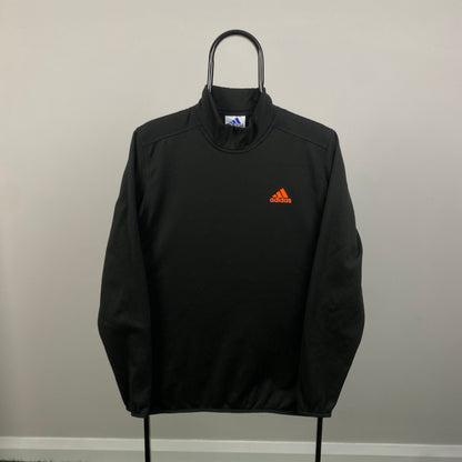 90s Adidas Thermal Sweatshirt Black Medium
