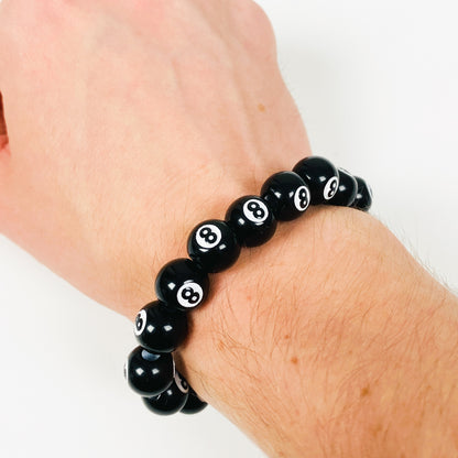 Retro 8 Ball Bracelet Necklace Chain Silver