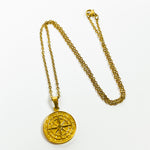 Retro Compass Necklace Chain Gold