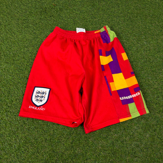 90s Umbro England Football Shorts Red XS