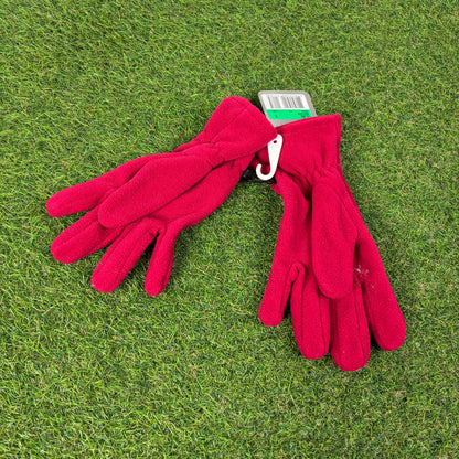 90s Nike Fleece Gloves Red