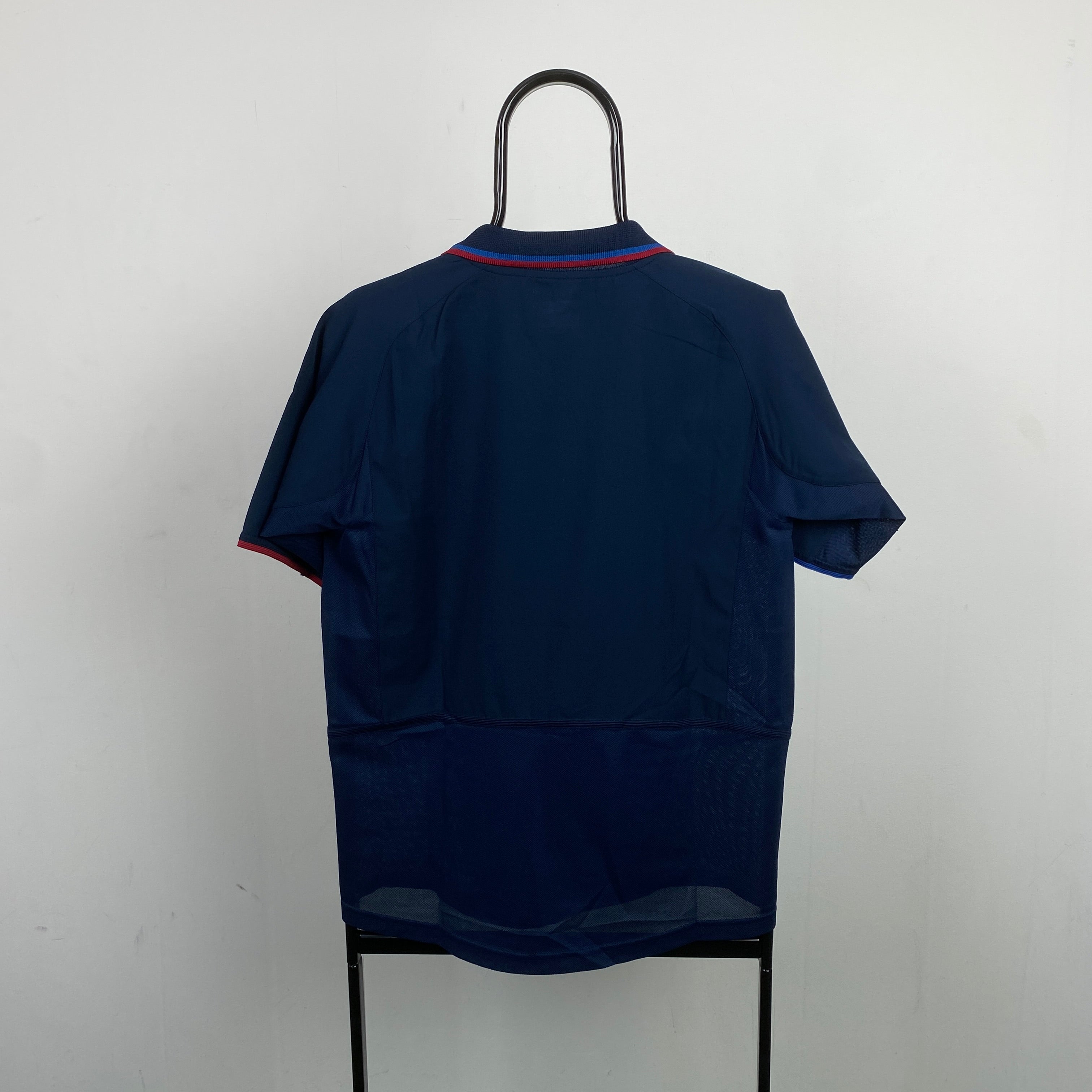 90s Nike Barcelona Football Shirt T-Shirt Blue Small