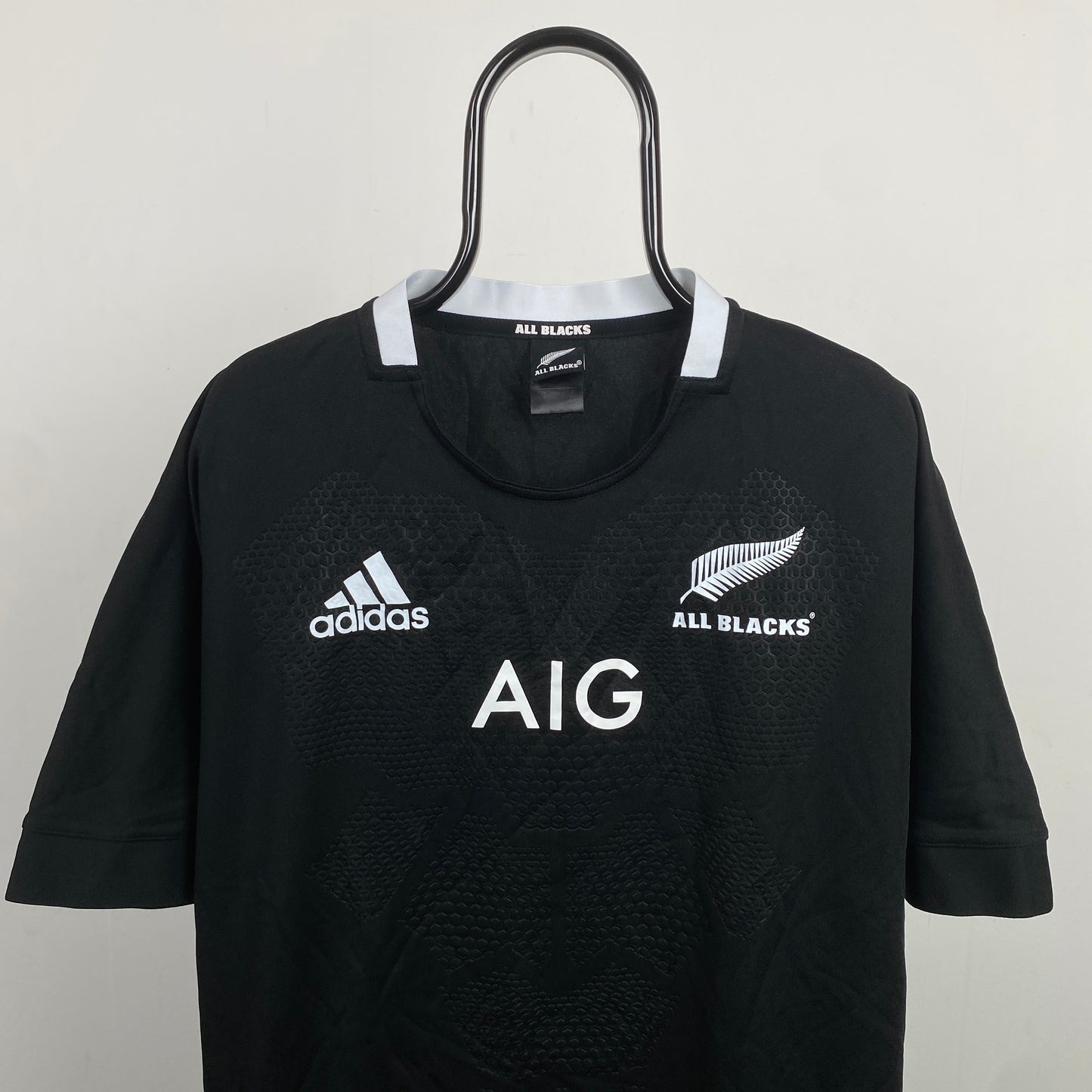 00s Adidas New Zealand All Blacks Rugby Shirt T-Shirt Black XXL