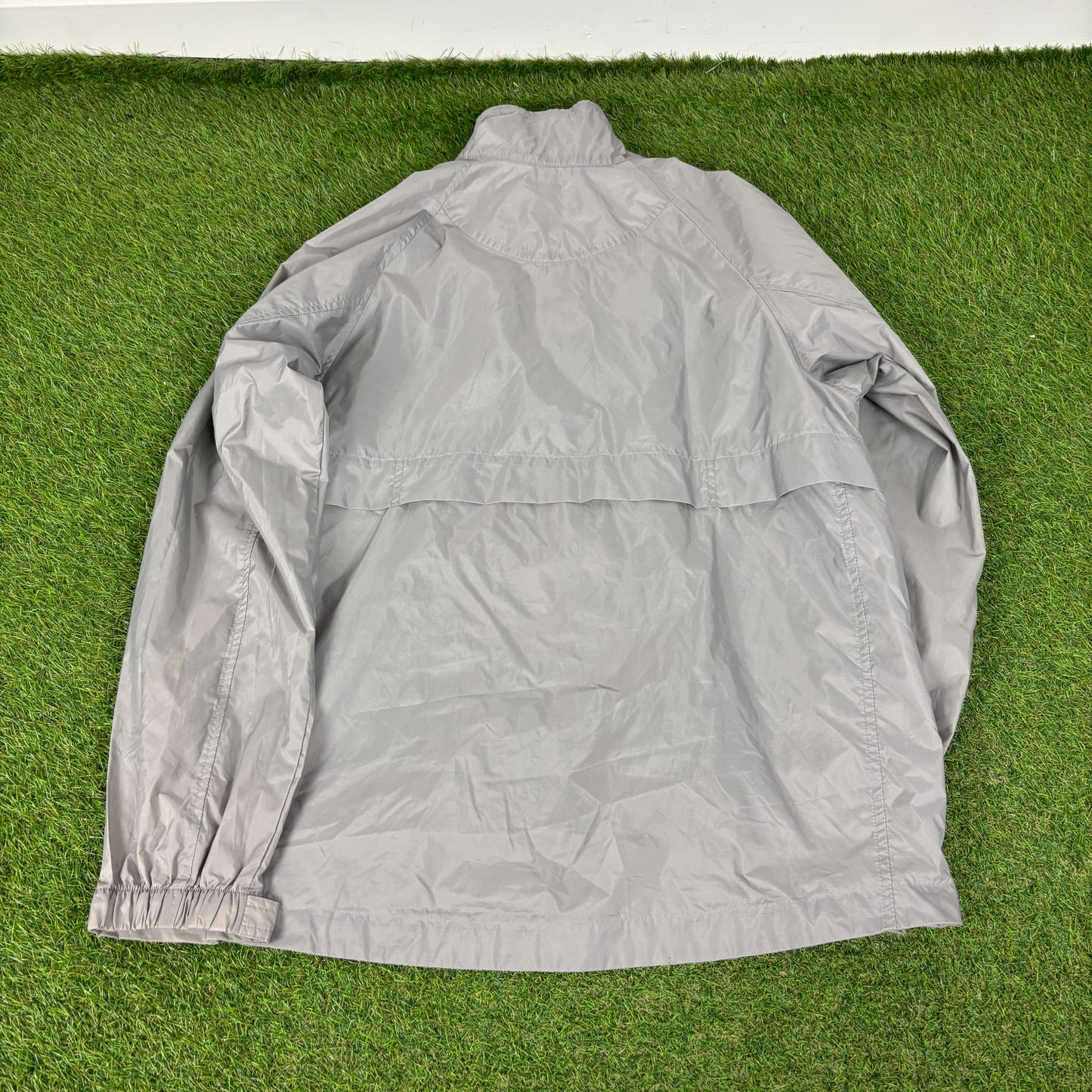 00s Nike Windbreaker Jacket + Joggers Set Grey Medium