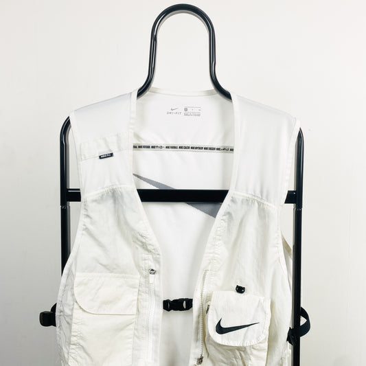 00s Nike Running Vest Gilet Jacket White Small