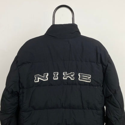 90s Nike Reversible Puffer Coat Jacket Black Small