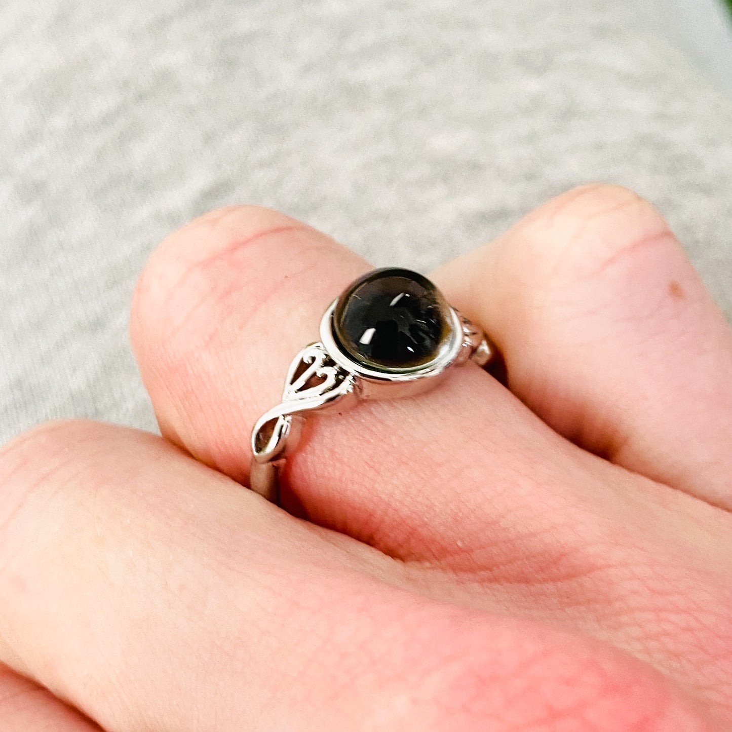 Vintage Dark Orb Signet Ring