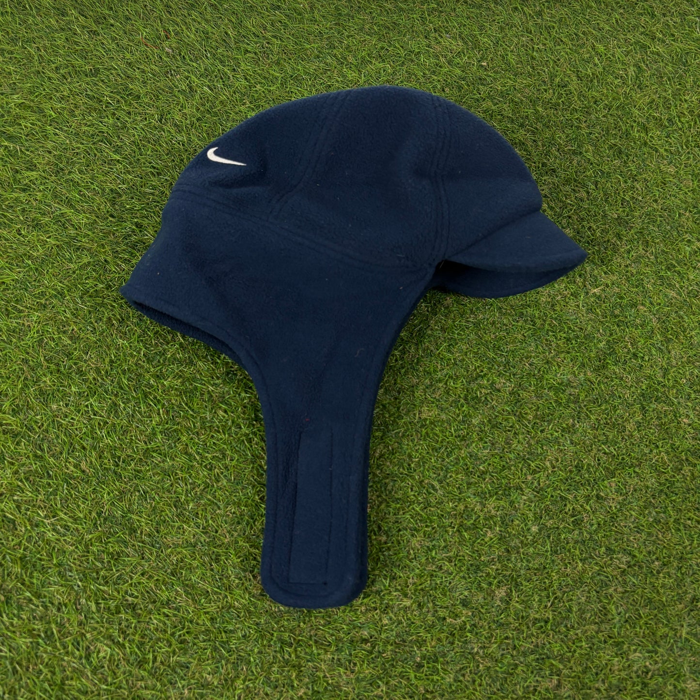 00s Nike Fleece Ear Flap Trapper Hat Blue