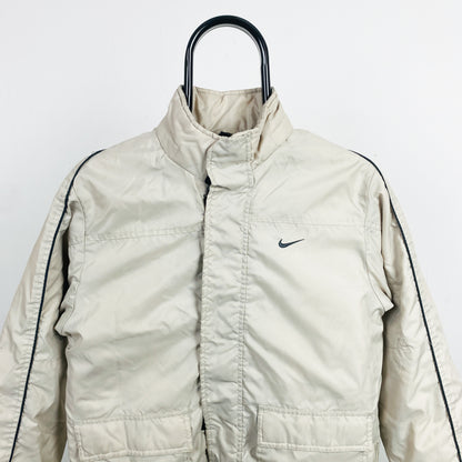 00s Nike Piping Puffer Jacket Brown XS