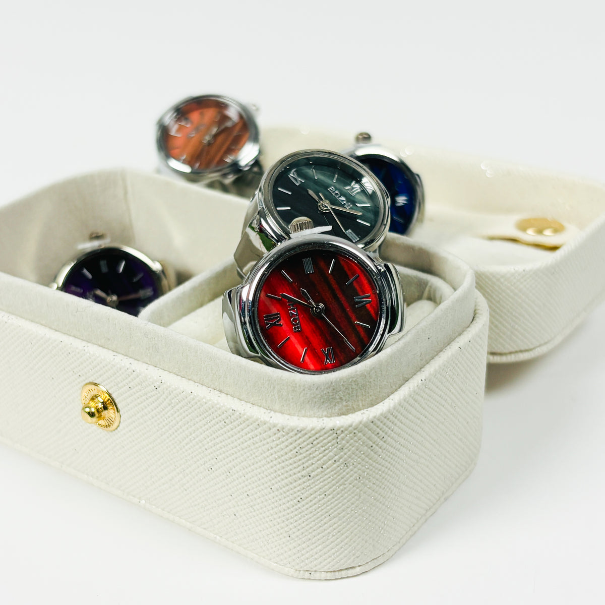 Vintage Watch Ring Sapphire Blue