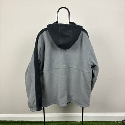 00s Nike Tn Hex Reversible Fleece Coat Jacket Black XL