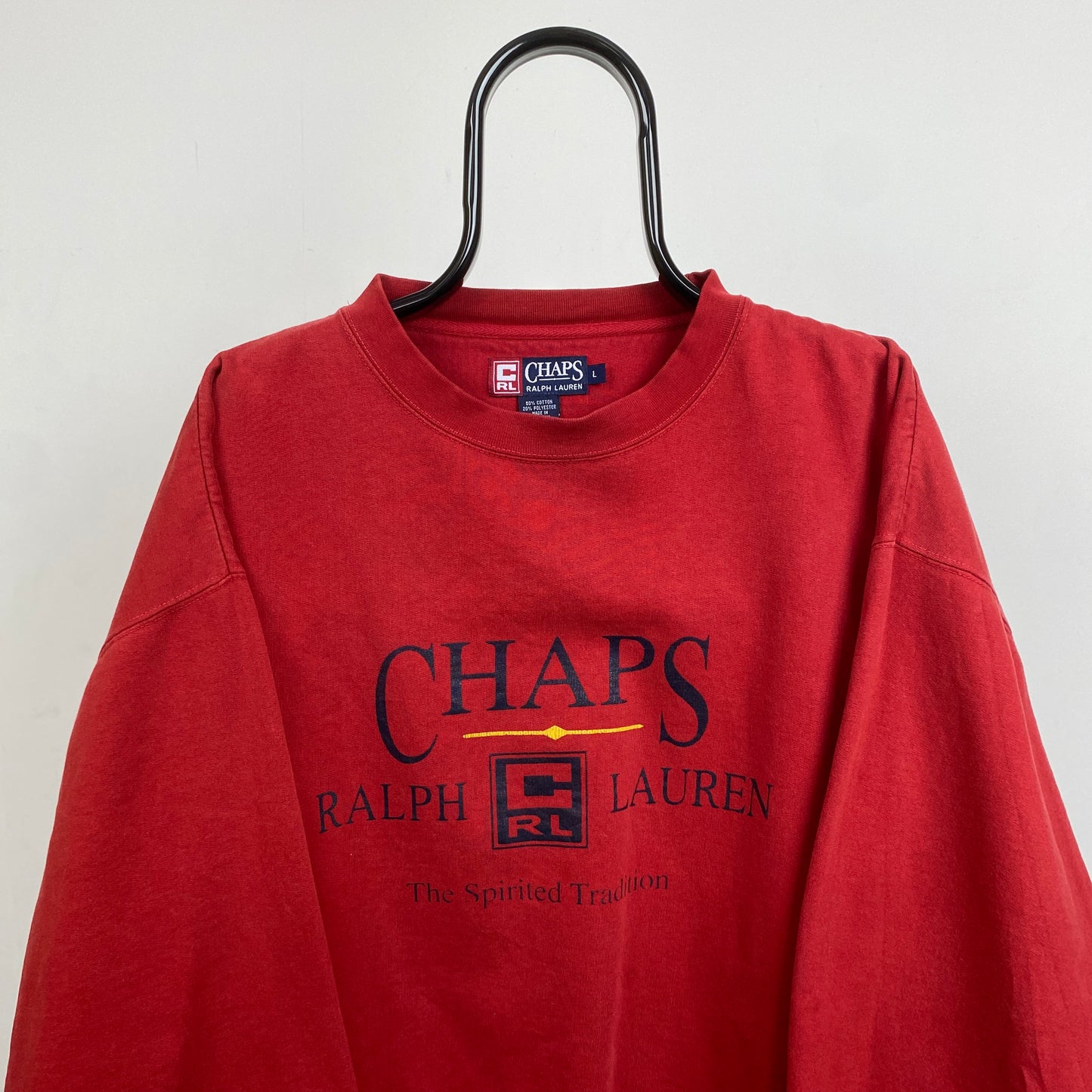 Retro Chaps Ralph Lauren Sweatshirt Red￼ Large