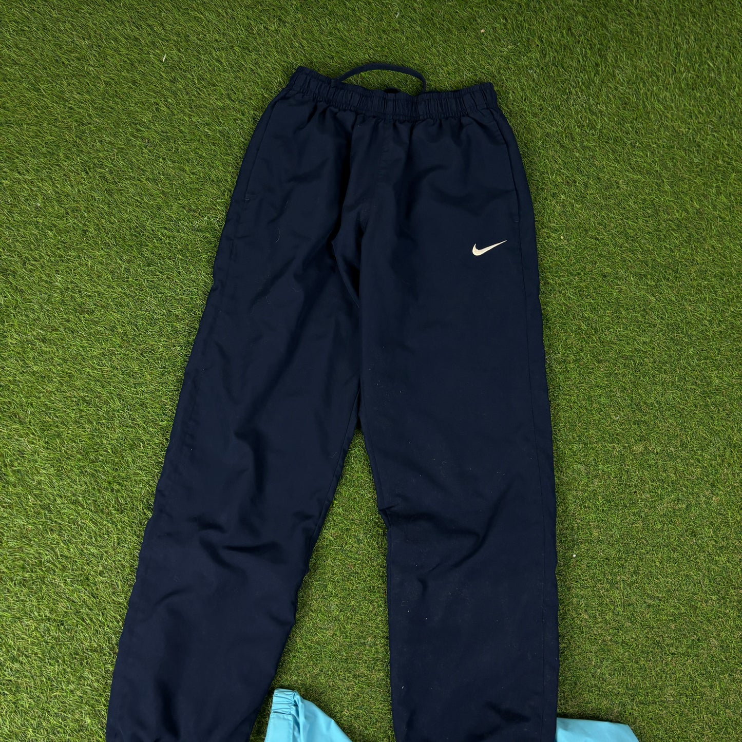 00s Nike Clima-Fit Tracksuit Jacket + Joggers Set Blue Large