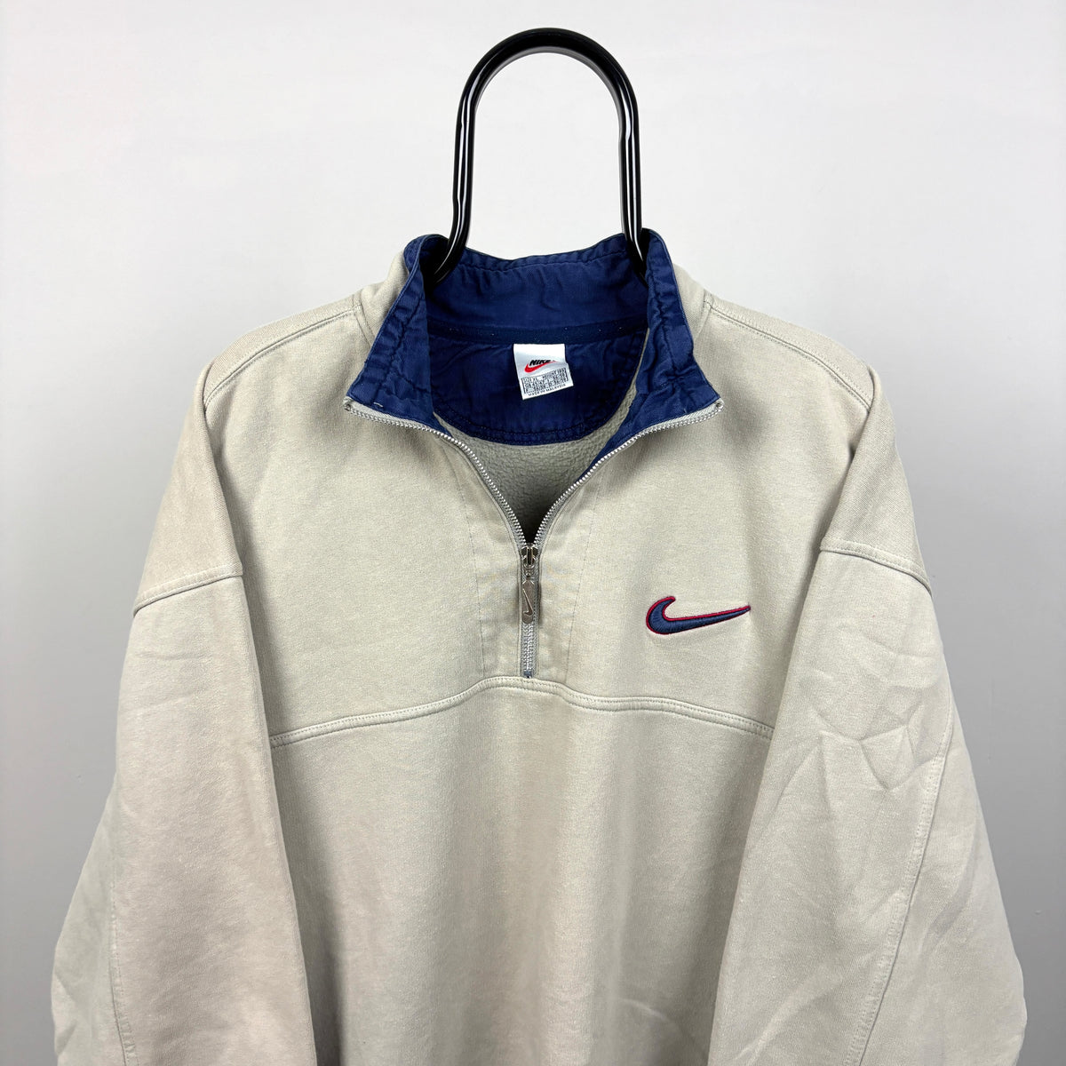 90s Nike 1/4 Zip Sweatshirt Brown XL