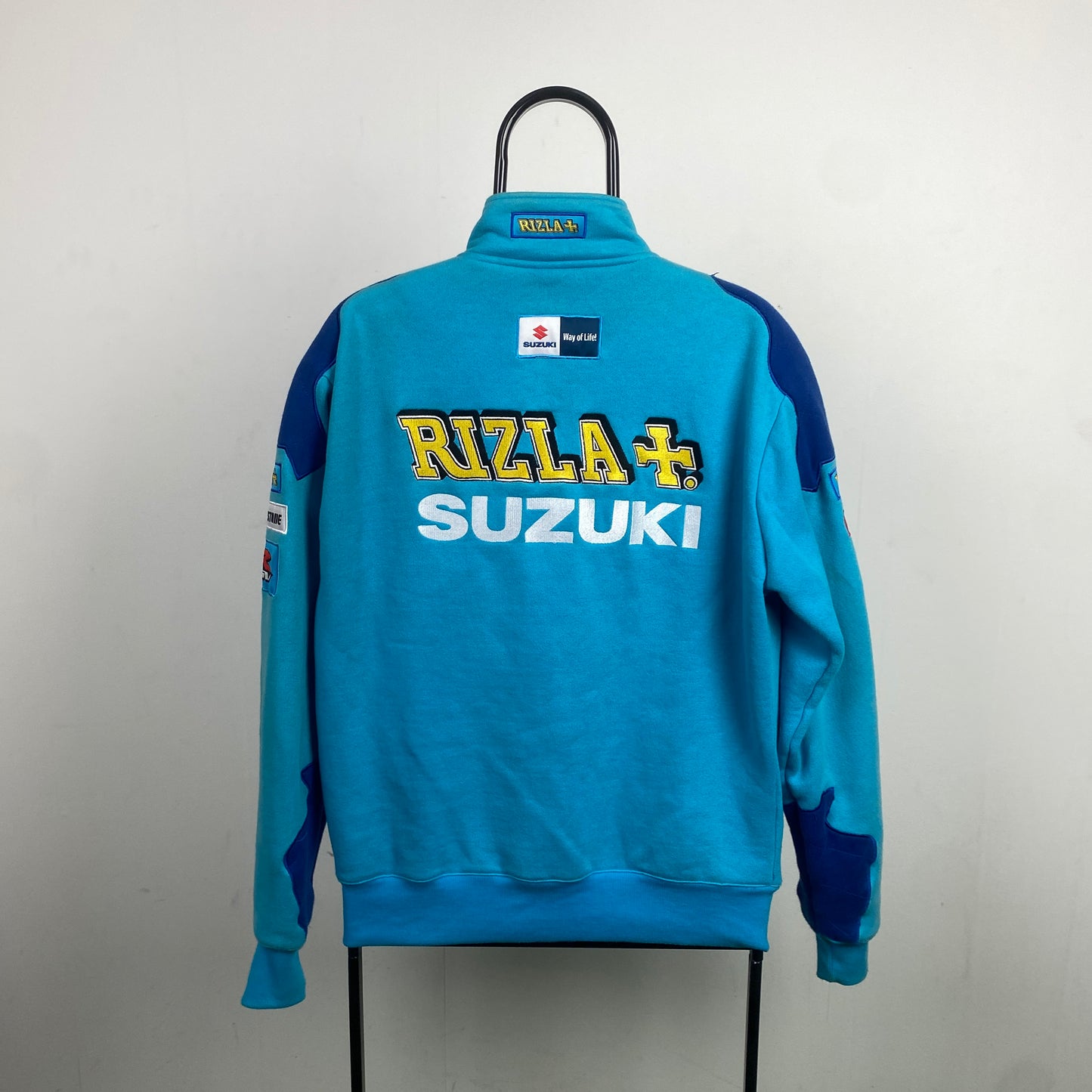 Retro 90s Suzuki Motorsport Fleece Sweatshirt Blue Large