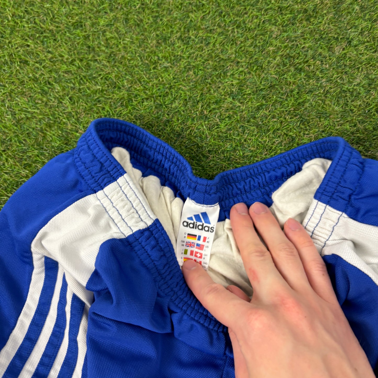 90s Adidas Football Shorts Blue Large