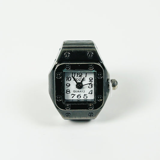 Watch Ring Adjustable Antique Silver