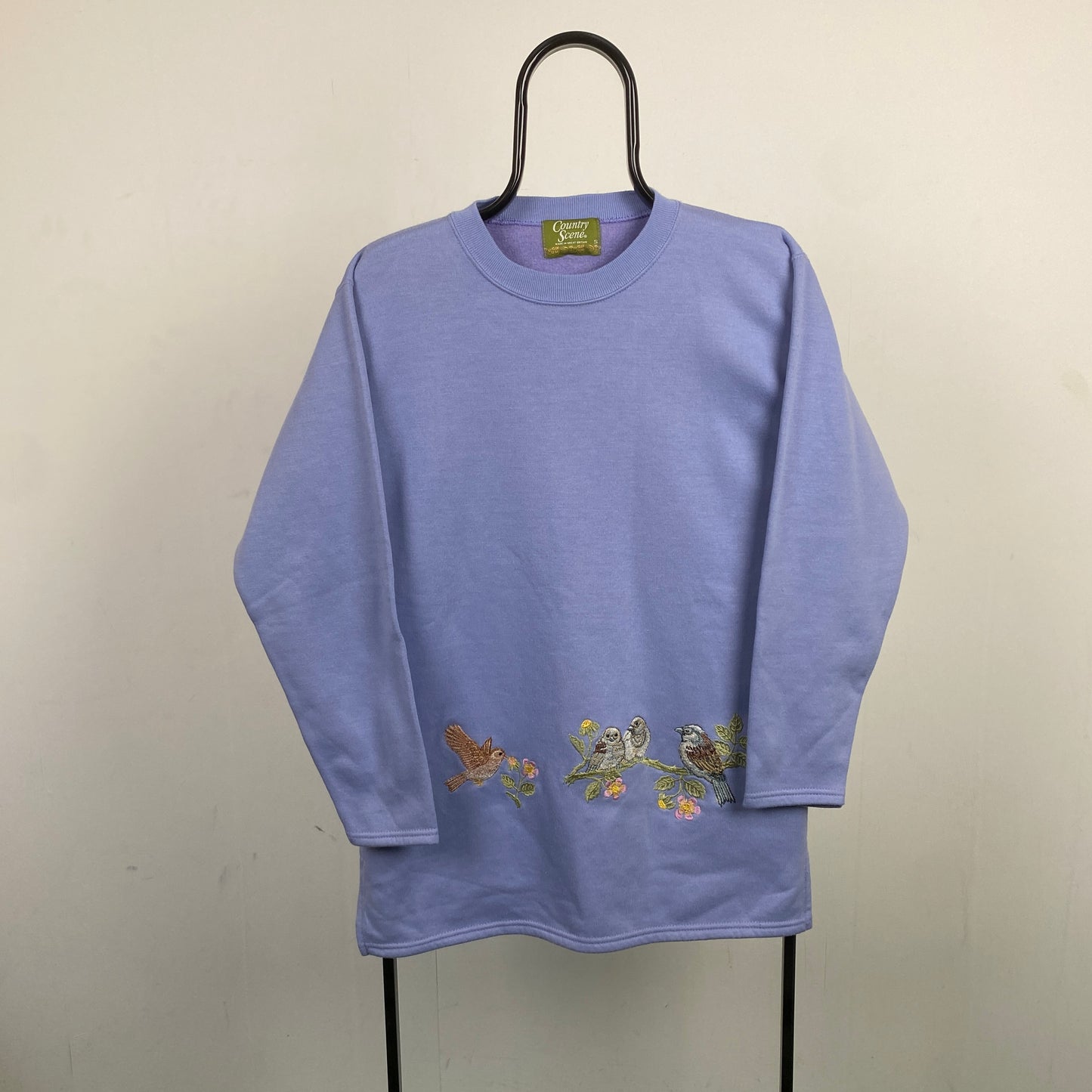 Retro Bird Sweatshirt Purple Small