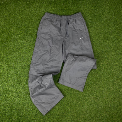 00s Nike Waterproof Tracksuit Jacket + Joggers Set Grey Large