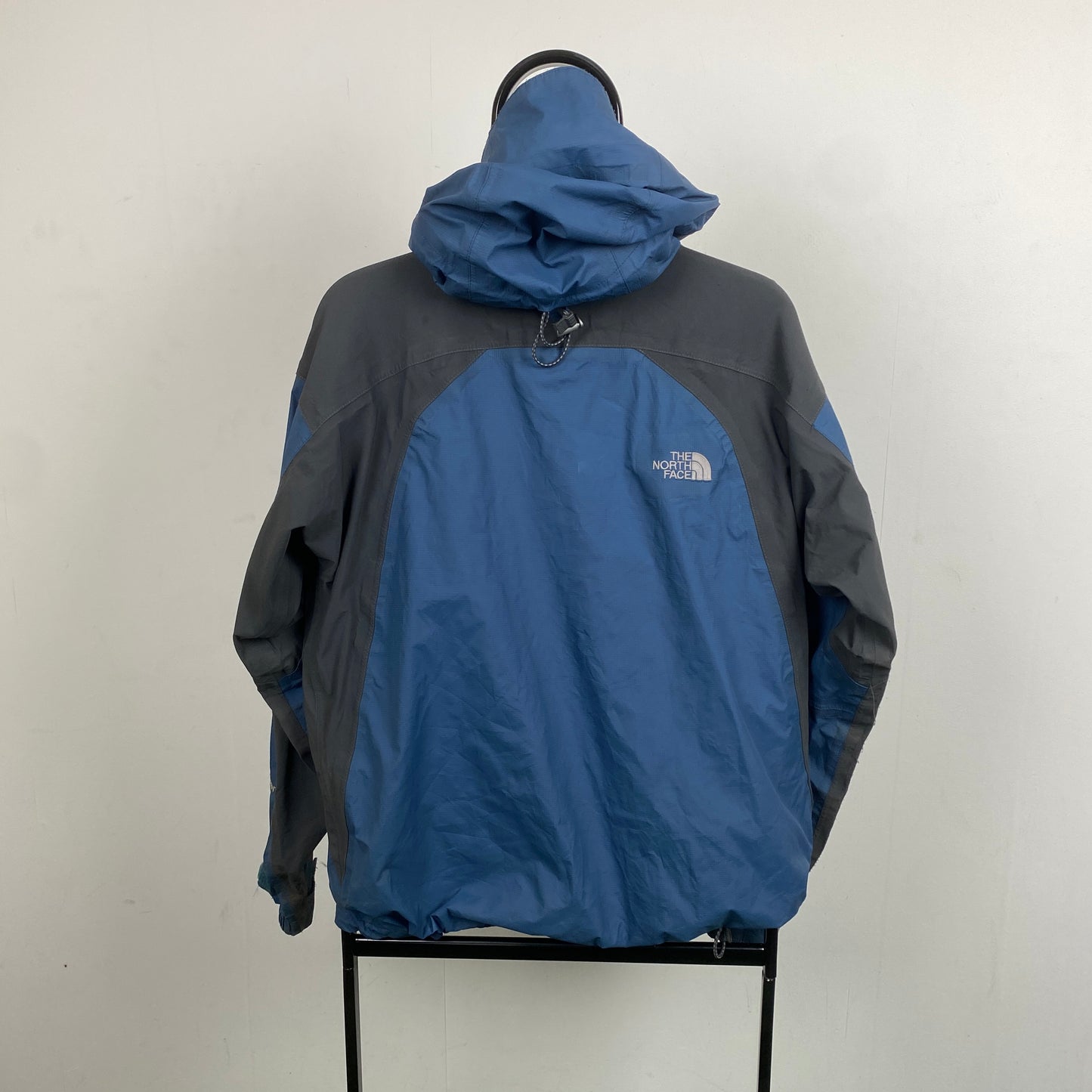 Retro The North Face HyVent Waterproof Coat Jacket Blue Small