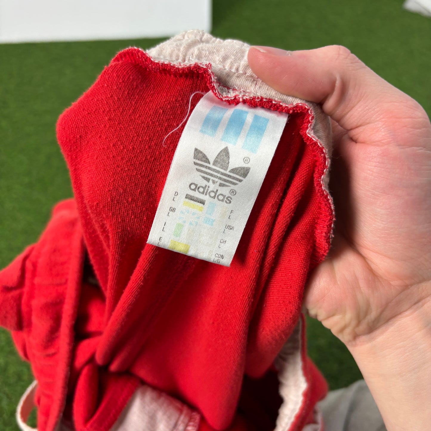 90s Adidas Training Cotton Shorts Red Large