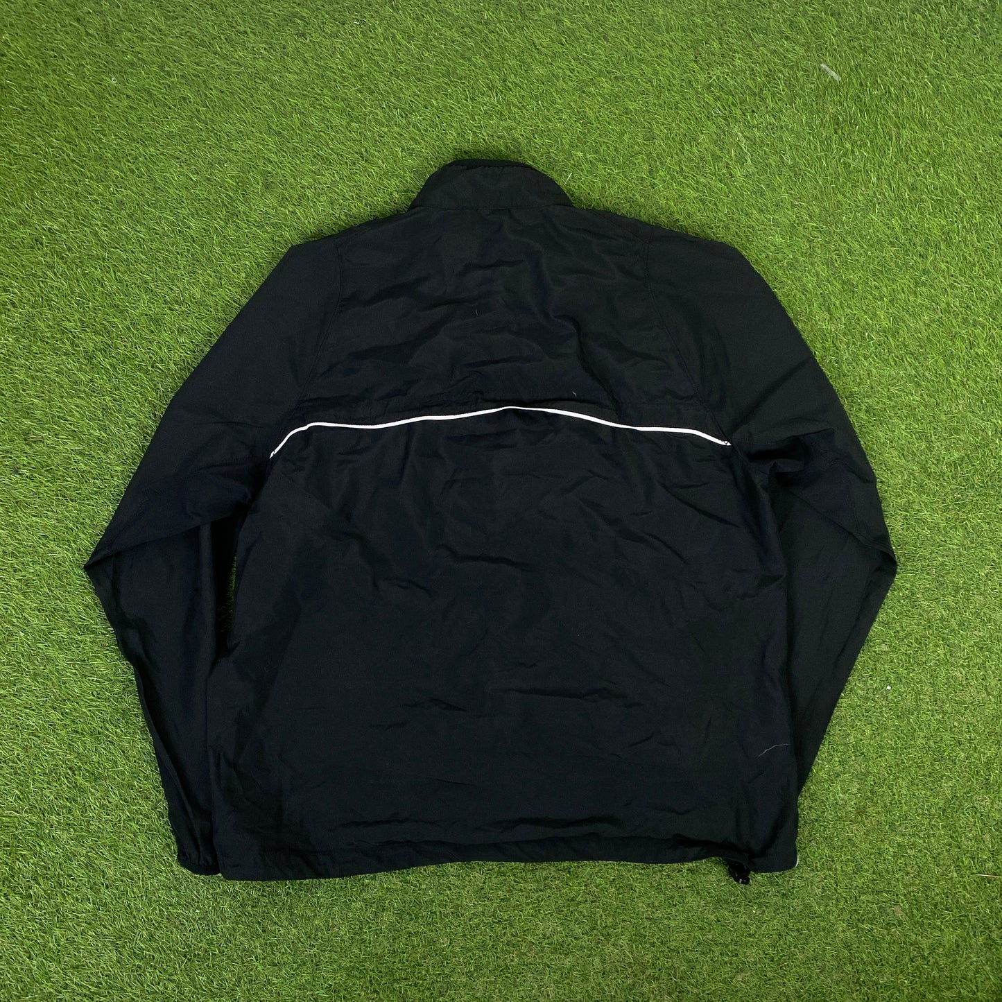 00s Nike Piping Tracksuit Jacket + Joggers Set Black Large