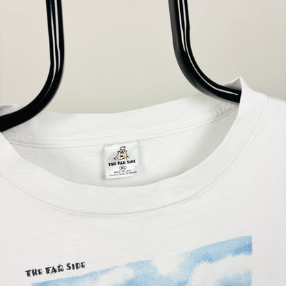 90s The Far Side Dinosaur T-Shirt White XL