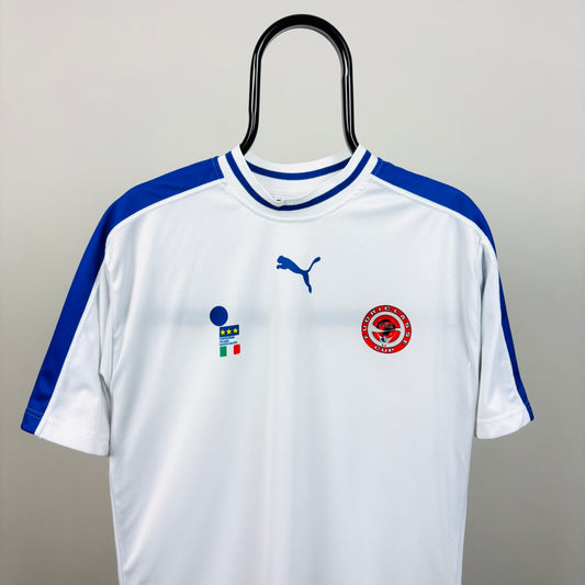 90s Puma Italy Football Shirt T-Shirt White Medium