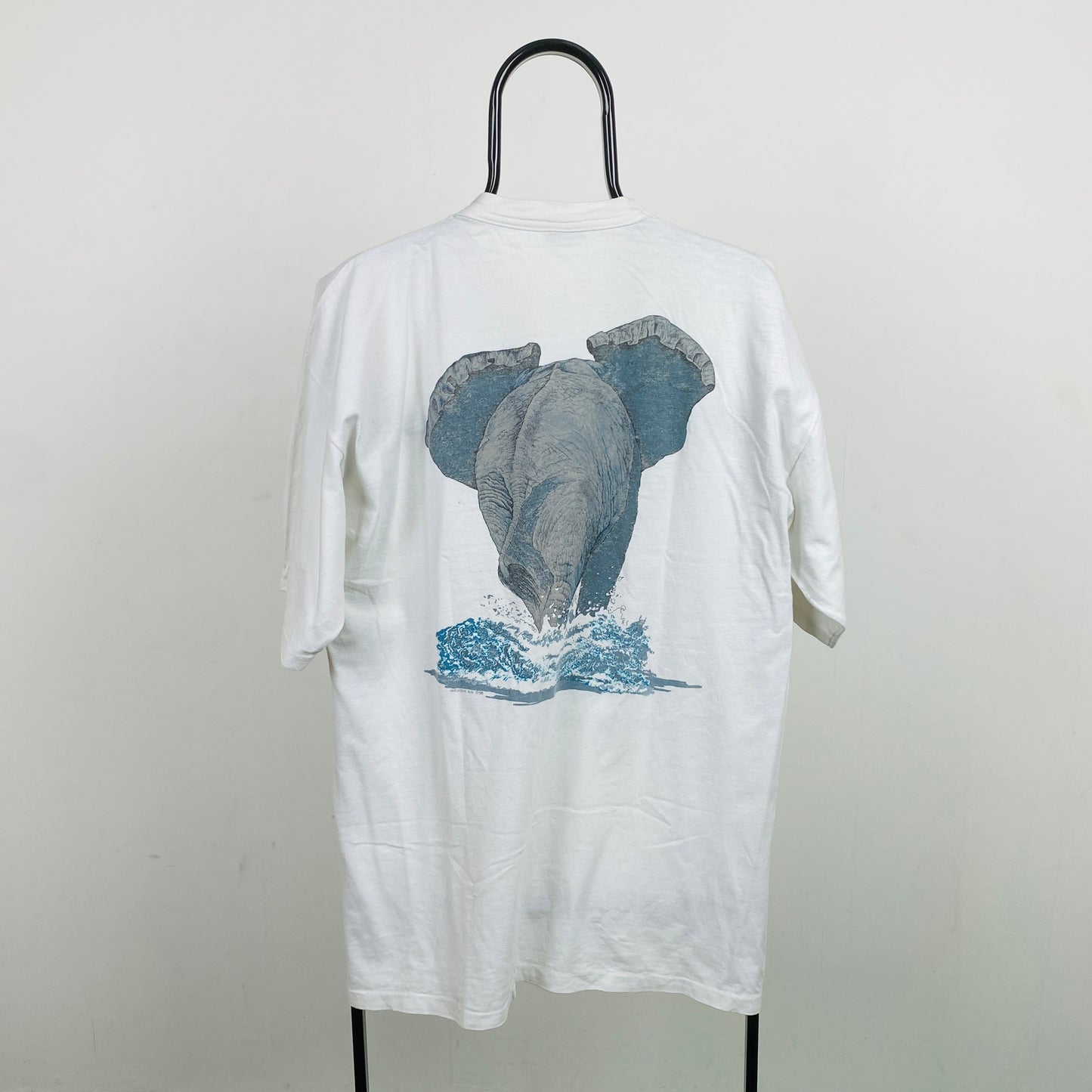 Retro Elephant T-Shirt White XL