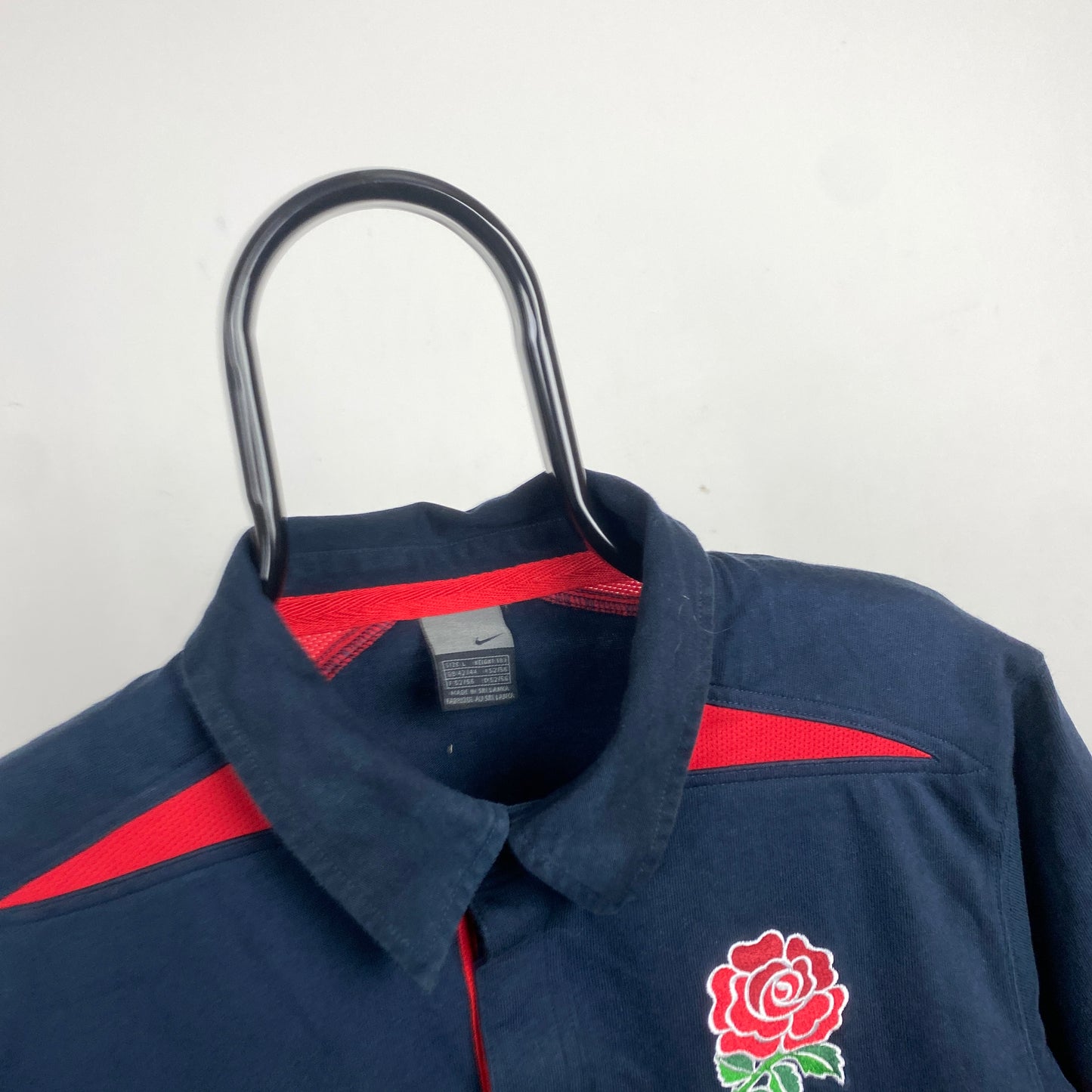 00s Nike England Rugby Shirt T-Shirt Blue Large