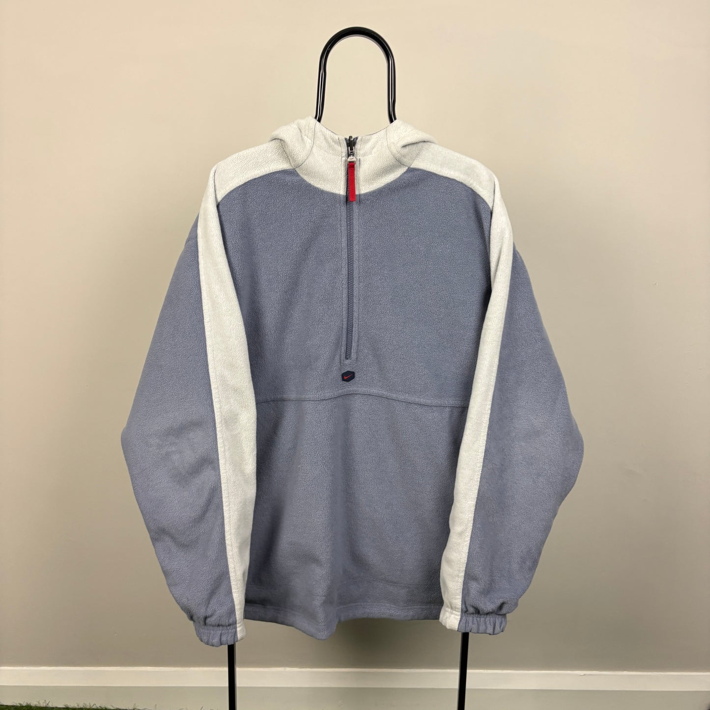 90s Nike Reversible Tn Hex Fleece Coat Jacket Blue XL