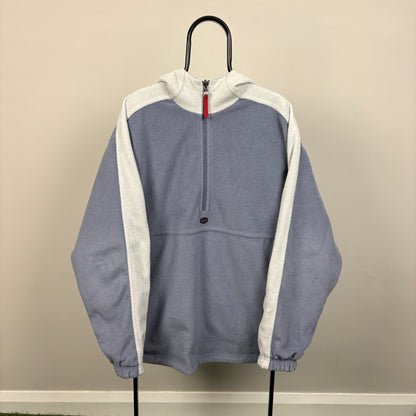 90s Nike Reversible Tn Hex Fleece Coat Jacket Blue XL