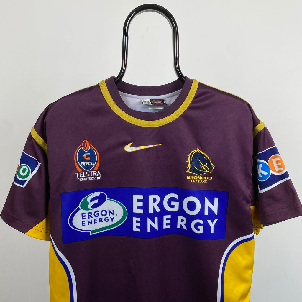 90s Nike Brisbane Broncos AFL Jersey T-Shirt Red Small