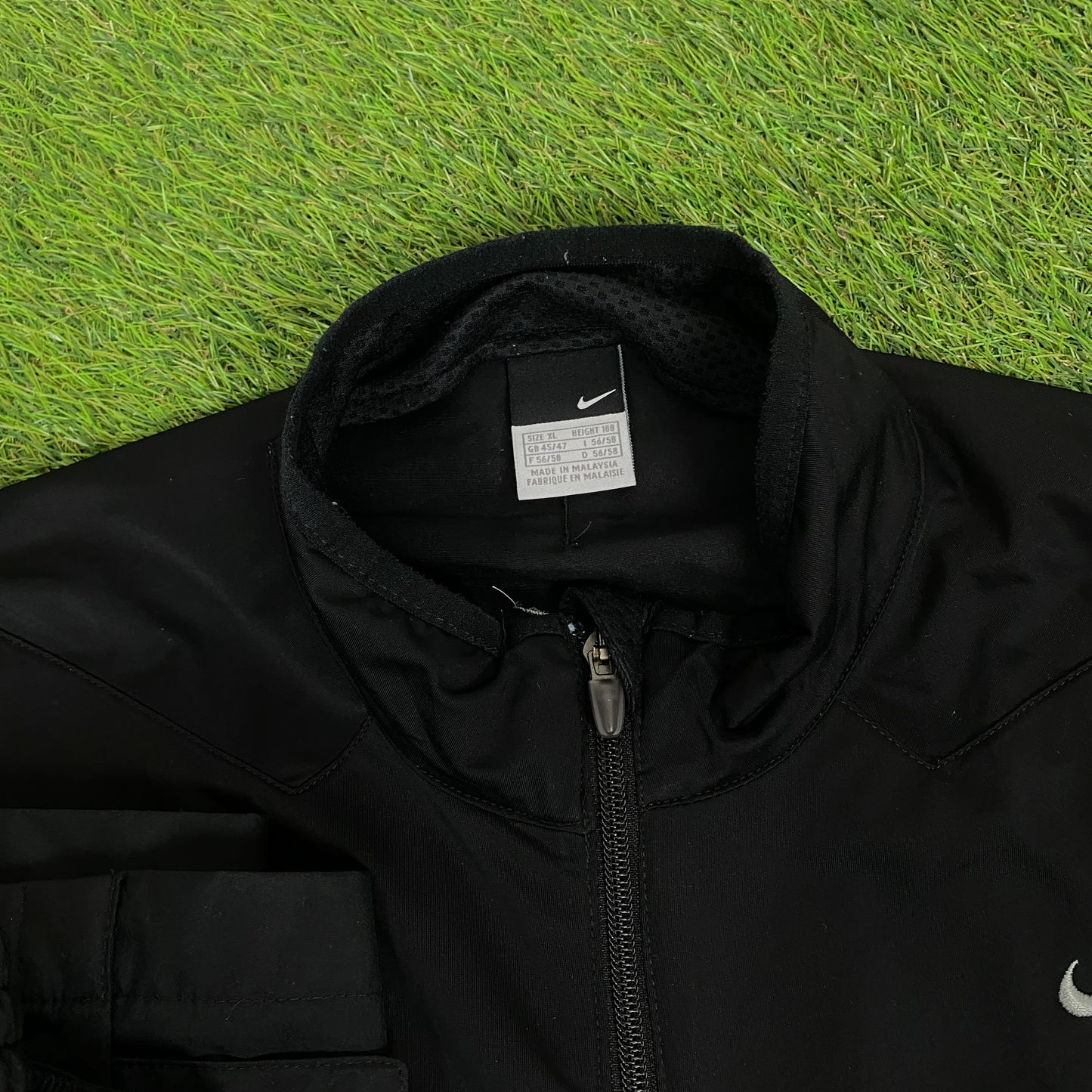 00s Nike Golf Waterproof Windbreaker Tracksuit Set Jacket + Joggers Black XL