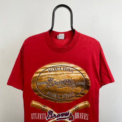 Retro 90s Atlanta Braves T-Shirt Red Large