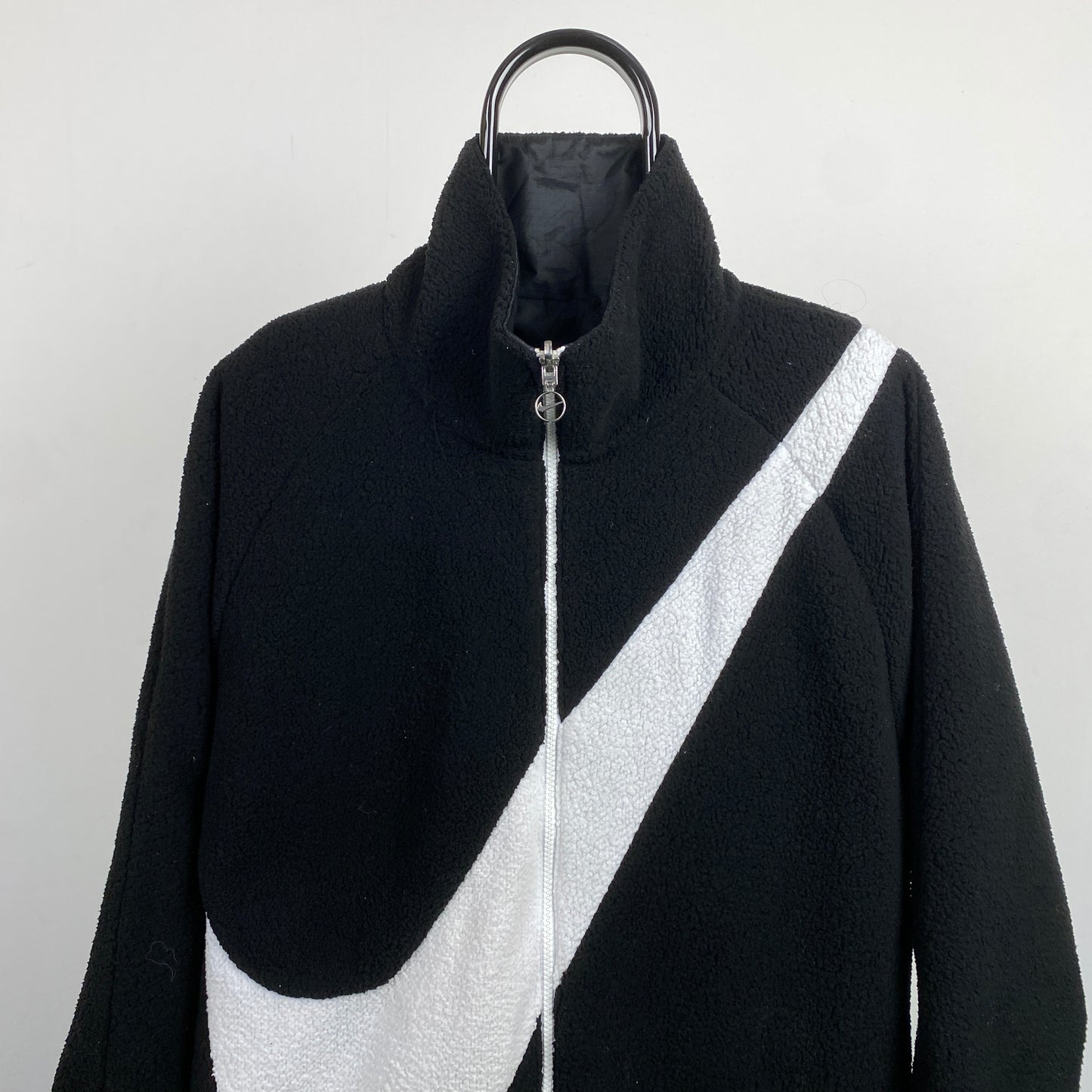 00s Nike Reversible Fleece Coat Jacket Black XS