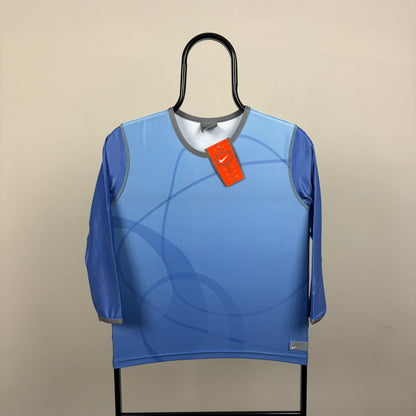 00s Nike Y2K Stretchy T-Shirt Blue Womens Medium