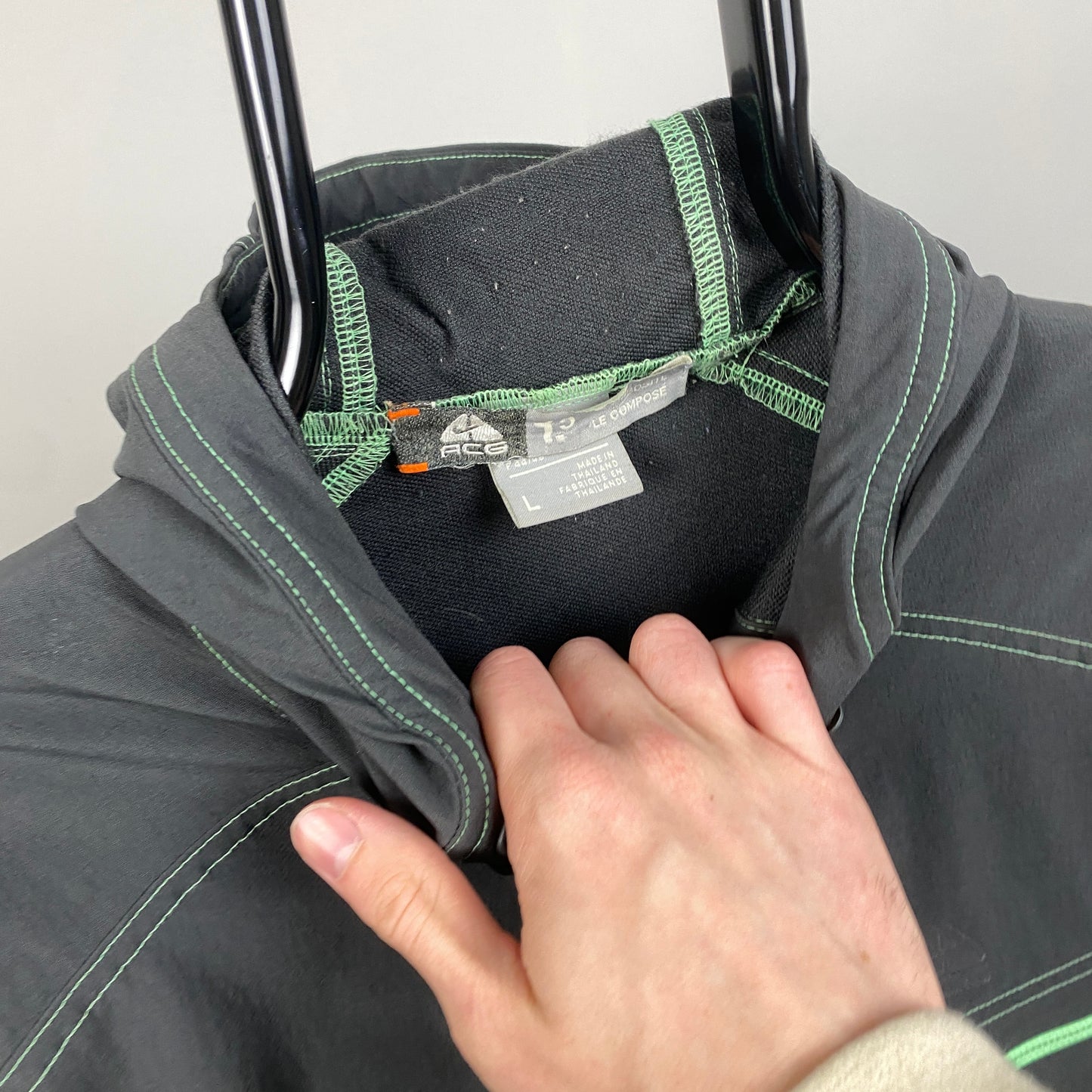 00s Nike ACG Contrast Piping Windbreaker Jacket Grey Large