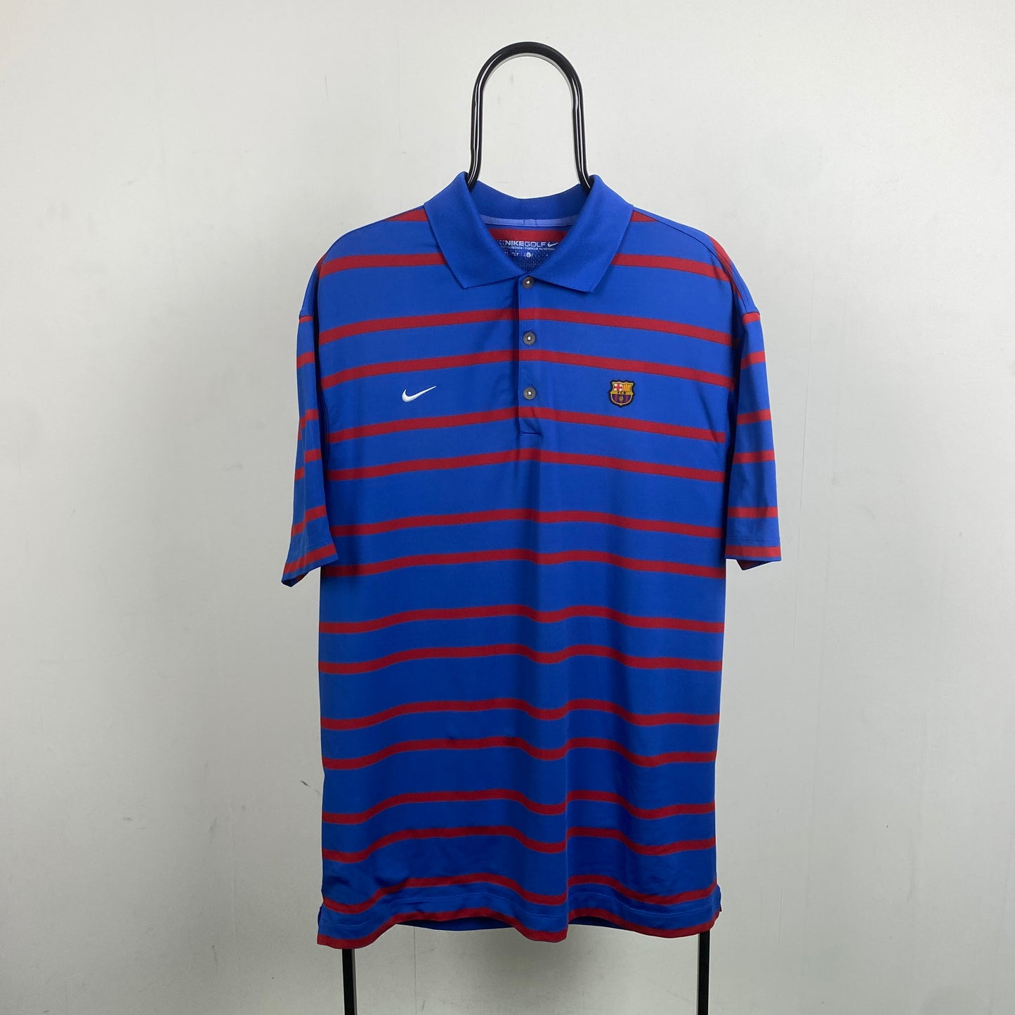 00s Nike Barcelona Golf Polo Shirt T-Shirt Blue Large